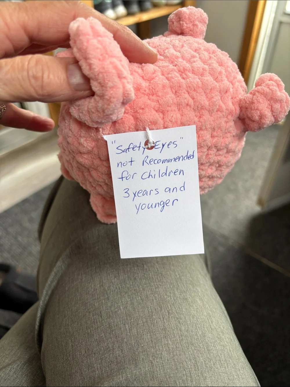 Pink Plush Pig Toy for Kids - Soft Chenille Comfort - Picture 4 of 4